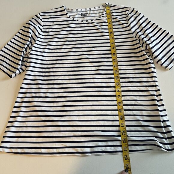 Lands’ End Women’s XL Sunshade UPF50 Elbow Sleeve Rash Guard Navy And White - Picture 4 of 7